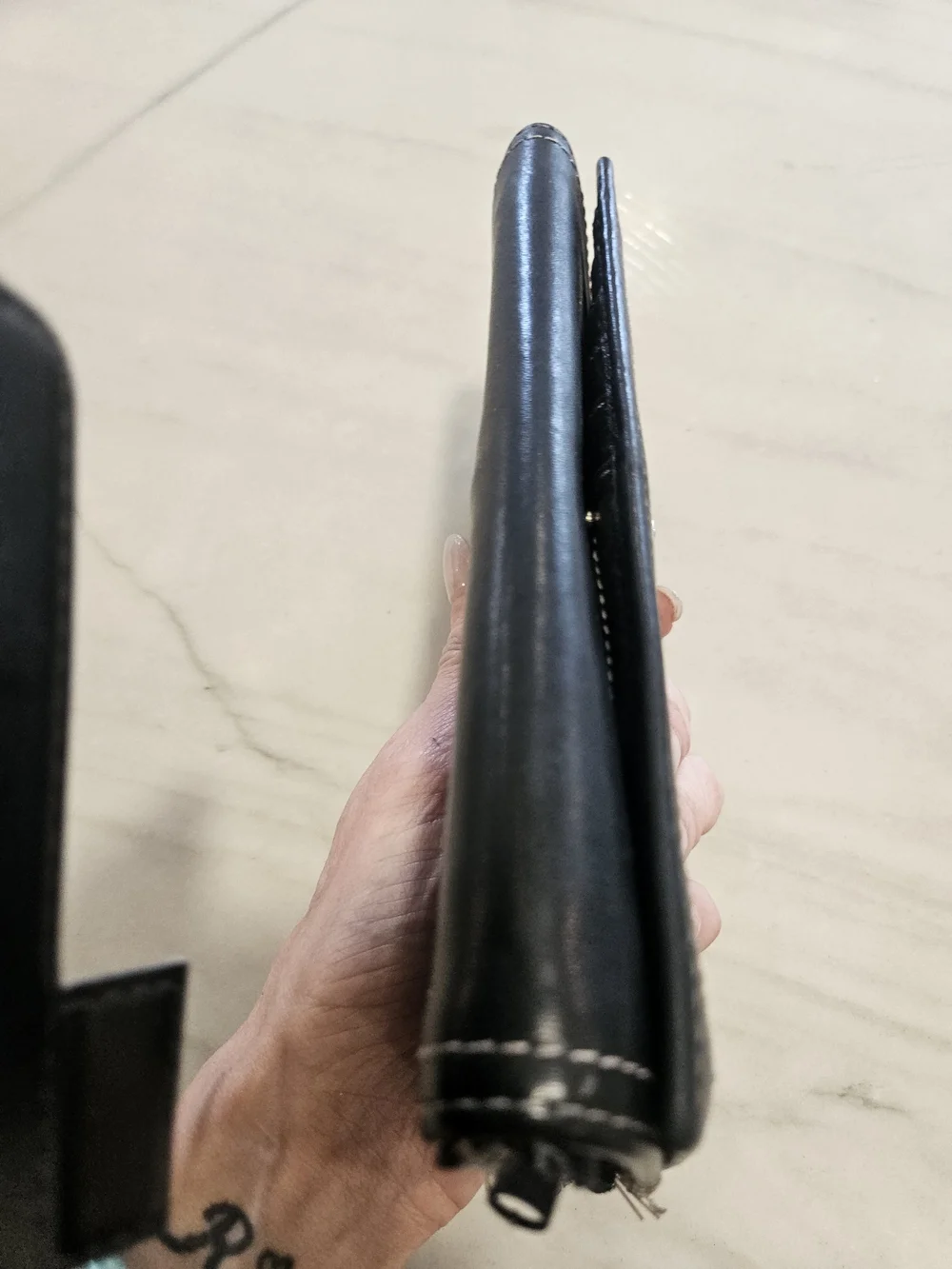 Tignanello Vintage Black Leather Trifold Continental Wallet